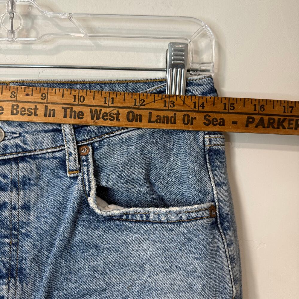 Agolde Womens Straight Jeans Riley Long 28 Cove Wash Blue Organic Cotton Hi Rise - Picture 7 of 10